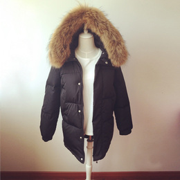 2015冬装新款韩版大毛领羽绒服女中长款加厚连帽大码女装外套 潮