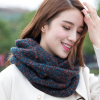 韩版秋冬季保暖加厚毛线围脖 女士马海毛脖套 冬天学生针织套头