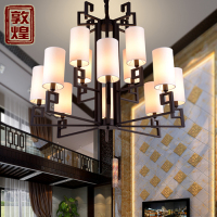 中式复古卧室客厅吊灯美式酒店茶楼铁艺灯具新中式个性简约餐厅灯