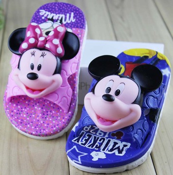 儿童拖鞋迪士尼正品米奇浴室夏季可爱男童女童小孩凉拖鞋软底防滑