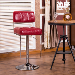 欧式吧台椅酒吧椅子时尚简约吧台凳升降椅红色椅子高脚凳高脚椅