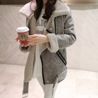 2015新款韩版鹿皮绒羊羔毛外套女显瘦学生大码短款宽松加厚冬装