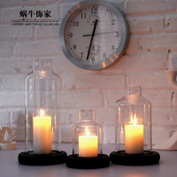 【斯堪的纳】北欧现代玻璃蜡烛台摆件带底座浪漫烛光晚餐道具