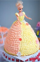 贵阳时尚迷糊芭比娃娃公主儿童节卡通生日蛋糕速递包邮送一环小河