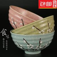 日式大米饭碗和风手绘家用餐具雪花陶瓷韩釉下彩汤面小碗套装特价