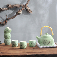 家用日式陶瓷提梁壶整套花茶茶具套装功夫茶具6茶杯1茶壶礼品高档