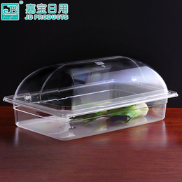 嘉宝 PC 透明塑料方形份数盆盖餐盖食物展示盖保鲜盖(开口/闭口)