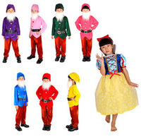 万圣节儿童表演服装迪士尼七个小矮人王子白雪公主成人儿童演出服