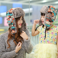 韩版男女雷锋帽 亲子雷锋帽加厚 儿童可爱卡通帽子 护耳保暖帽