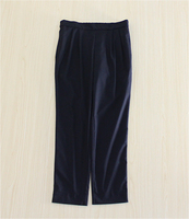 121506 日本订单 黑色暗线竖条纹 松紧腰小哈伦样子西装裤长裤