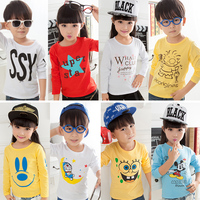 【天天特价】韩版秋季男童女童儿童装打底衫百撘卡通长袖T恤纯棉