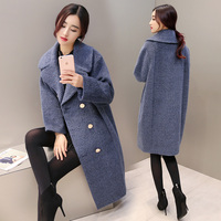 2015秋冬季新女装大码韩版中长款加厚茧型羊毛呢外套女休闲呢大衣