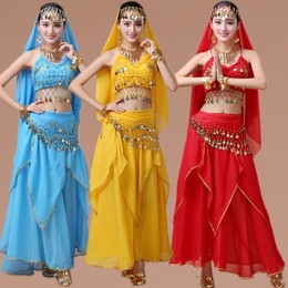 肚皮舞练习套装新款小辣椒肚兜金边裙成人印度舞蹈表演出练习服装