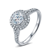 闪悦克拉珠宝钻石圆形18K金钻戒正品女戒显钻求婚戒指裸钻PT950