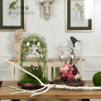 欧式花艺装饰客厅欧式桌面摆件创意玻璃罩整体装饰品摆设陈列道具