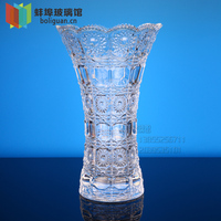 加厚阳台玻璃花瓶 餐桌花瓶太阳富贵竹百合玫瑰水晶透明玻璃花瓶