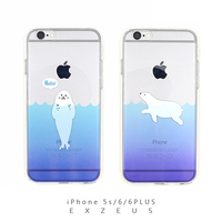 超萌可爱北极熊iphone6/6plus/5s手机壳保护套透明超薄软壳软壳