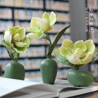 包邮台湾中式造型独特陶瓷玉兰花艺仿真花套装原创意摆件预售