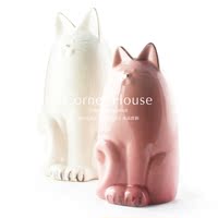 Corner House法式美式出口创意多彩陶瓷储钱罐小猫招财猫存钱罐