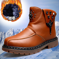2015冬季男童棉鞋 女童防滑雪地靴子中筒时装靴马丁靴中大童皮儿