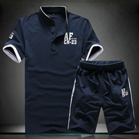 2015夏季新款韩版男士短袖T恤套装 AF卫衣套装POLO衫 男装批发