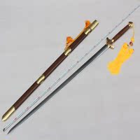 龙泉宝剑汉剑加长双手剑1.4米武术剑百炼花纹钢全铜装硬剑未开刃