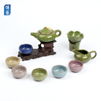 博艺 冰裂茶具套装特价 多彩冰裂釉茶杯陶瓷功夫茶具整套茶壶包邮