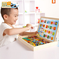 木丸子 儿童玩具多功能学习盒拼拼乐拼图画板益智积木制玩具