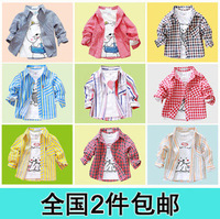【特价】1-2-3岁男童衬衫长袖春秋童装纯棉儿童外套薄款宝宝上衣