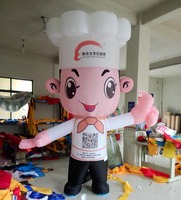 智鸿气模 厂家直销 厨师气模 充气卡通厨师气模人 饭店开业道具