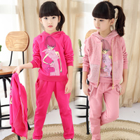 童装女童秋装儿童套装长袖韩版2015卫衣马甲休闲童套装女孩三件套