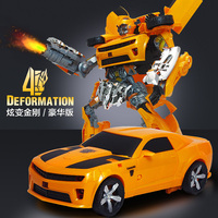 正版变形玩具金刚4 黄蜂声光变身机器人玩具汽车模型套装儿童礼物