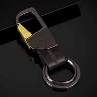 高档男士腰挂钥匙扣 创意汽车钥匙链挂件金属钥匙圈 皮质傲马012