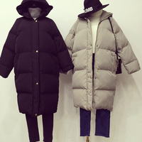 冬季新款2015韩版女装宽松大码显瘦保暖连帽中长款棉衣棉服外套潮