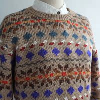Xmas Vintage HODALA 聖誕費爾島系列雪柄森林系波普彩色純羊毛衣