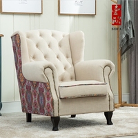 老虎椅 小户型布艺客厅卧室北欧宜家欧式休闲咖啡厅 美式单人沙发