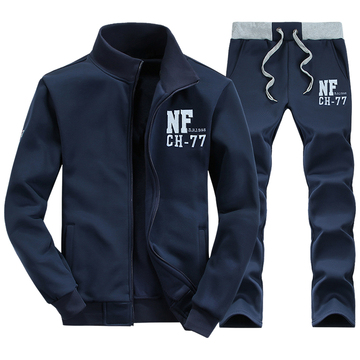 希望之城2015新款开衫卫衣 男士韩版字母棒球服外套休闲运动套装