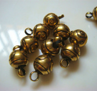 复古铜扣子纯实心铜钮扣 编手链铜珠子黄铜饰品DIY配件吉祥坠