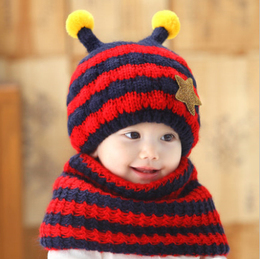 韩版冬季0-1-2-4岁男宝宝帽子韩国秋冬6-12个月婴儿秋季毛线帽潮3