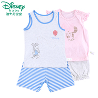迪士尼婴儿套装短袖男女童 婴儿t恤夏装两件套0-1-2-3岁宝宝衣服