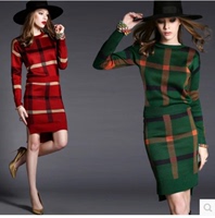 春装韩版时尚针织毛衣+半身裙两件套装女秋冬季气质打底包臀套裙