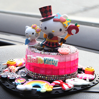 helloKitty猫汽车香水座车内创意凯蒂猫车用香水卡通镶钻香水摆件