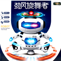儿童机器人灯光音乐红外线光圈360旋转儿童电动玩具太空机器人
