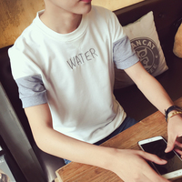 夏季男士圆领短袖t恤青少年韩版修身男士大码体恤衫潮半袖打底衫