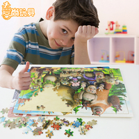 特大号200片木制拼图 儿童拼图拼板 熊出没木质拼板 儿童益智玩具