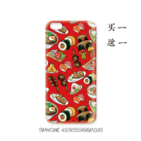 日式料理寿司美食红色iphone7plus 5se苹果6s手机壳小米4保护套硬