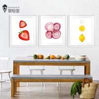 水果餐厅装饰画有框画北欧简约现代饭厅小清新挂画壁画厨房墙画