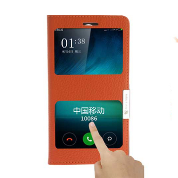 MIUI小米红米Note2手机真皮保护套外壳5.5英寸双视窗支架翻盖包邮