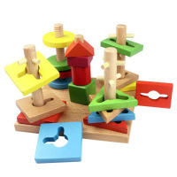 多彩智慧盘五套柱过关游戏积木几何形状3 4岁儿童早教益智力玩具