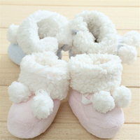 新生儿仿羊羔绒软底鞋 立体版型冬靴 DIY成品 小熊兔宝宝雪地靴
